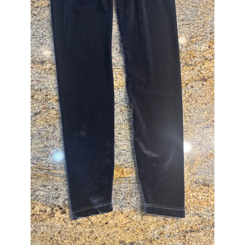 Beyond Yoga x Soul Black Velvet Velour Motion Leggings Deep Amethyst Size S‎